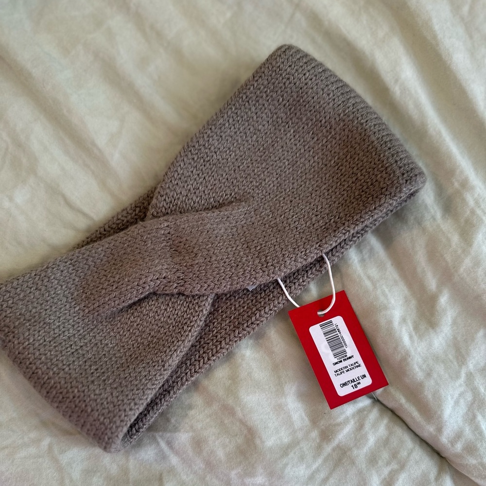 Aritzia Modern Taupe Snow Bunny Head Band